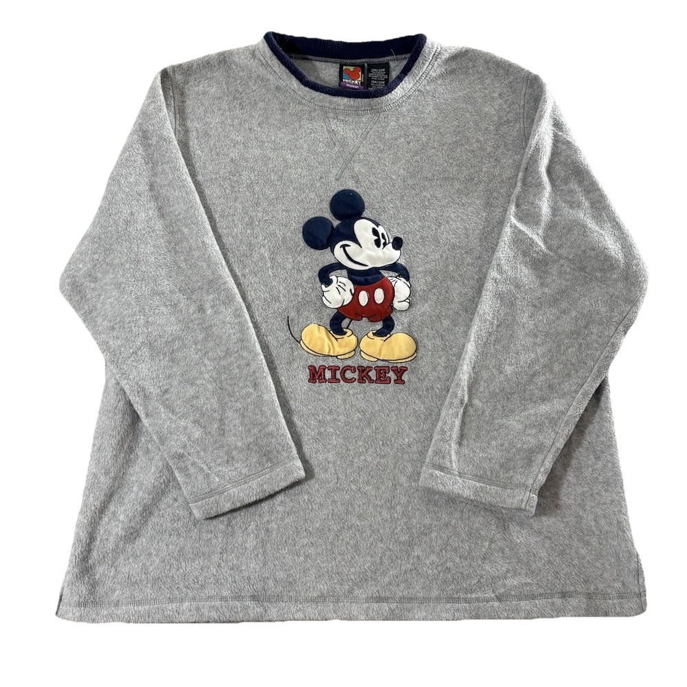 Mickey Unlimited Sweatshirt Womens Gray Fleece Blue Disney Mouse Graphic 18W20W